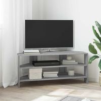 Meuble TV d'angle-Banc TV-Meuble Télé Gris Sonoma 102x40,5x45cm Bois d'ingénierie