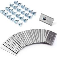 Jeu de 24 lames de tondeuse à gazon pour Luba AWD 5000, Luba AWD 3000 et Luba AWD 1000, double trou argenté avec 24 vis, lames de rechange durables en acier inoxydable, 36 x 18 x 0,9 mm