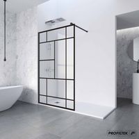 Paroi de douche fixe OT2000 Noir 8mm - Fabrik II 140cm
