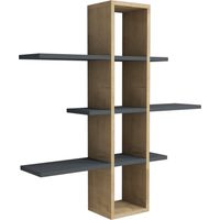 Wandregal aus Holz "Ardo" - 96 x 19 x 101 cm - Saphir, Anthrazit