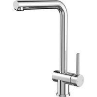 EVERSTEIN Wasserhahn Küche Küchenarmatur Spültischarmatur Mischbatterie: Premium L-Form Hoher Auslauf Massiv Messing 360° Drehbar Einhebelmischer für Spüle Keramikkartusche Rostfrei Glänzendes Chrom
