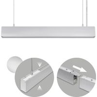 Barra colgante linex b2 120cm 1x40w led+1x16w led 3200lm 3000k 110° l.118xan.4xal.reg.cm aluminio
