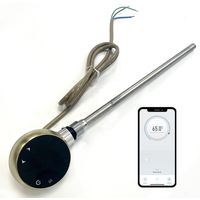 300w WiFi Electric Smart Heating Element for Towel Rails and Radiators with LED touchscreen Thermostat/Timer Energy Efficient Brushed Brass