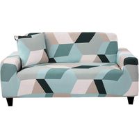 AIDUCHO Housse De Canapé 3 Place Extensible Housse Fauteuil Avec Accoudoirs Housse Protection Pour Canapé Elastique Couvre Canapé Universelle, (Fauteuil, Motif Blocs De Couleur Claire)