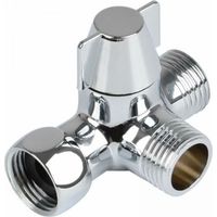 Válvula de 3 vías de latón, válvula de 3 vías G1/2, desviador de ducha de 3 vías, válvula desviadora de ducha de 3 vías para ducha, ducha de mano y brazo de ducha