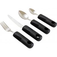 Couverts ergonomiques senior manche épais plastique - Set 4 pièces