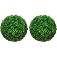 Ensemble de 2 boules en buis, verte DaGou, plantes artificielles, plante d’intérieur avec protection UV, plante décorative, pour intérieur