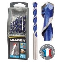 Forets multi-materiaux réf 215bdésignation coffret de 5 foretsdiamètre 4 / 5 / 6 / 8 / 10 mmlongueur