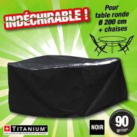 housse protection indechirable table ronde + chaises 200