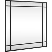 Miroir mural noir 50x50 cm carré fer