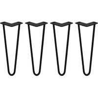 SKISKI 4 x 35.5cm 2 Streben Hairpin Legs Tischbeine Möbelbeine Stuhlbeine 12mm D Schwarz