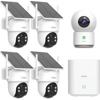 Aosu – Kit de caméras SolarCam D1 3 MP et IndoorCam P1 Pro 4 MP – Vision nocturne couleur et infrarouge – Alimentation solaire et Wi-Fi