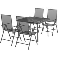 Juego de comedor de jardín muebles de exterior 5 piezas acero antracita 020013710