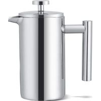 Cafetière à piston, cafetière à piston à double paroi en acier inoxydable, 350 ml, avec filtre