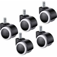 ruedas para silla de oficina, universales, de repuesto para suelos duros, laminados, parqué y baldosas, 11 x 22 mm.