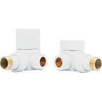 Heatwave Square White Corner Radiator Valves Pair