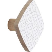 Weißer quadratischer Garderobenkopf EVOLUDIS