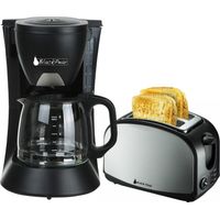tazze di caffè 6 650W nero pera BCM106 + 2 slot Tostapane nero pera BGP400