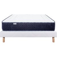 Ensemble Matelas Nuage (24cm) et sommier (13cm), mousses haute densité, mi-ferme, face été/hiver, 140x190cm