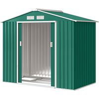 Casetta da giardino porta utensili lamiera porte scorrevoli 213x130x185cm vert