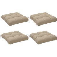 Conjunto de Cojines para Sillas de Comedor y Jardín Impermeable y Anti-UV con 2 Cordones de Fijación 48x48x10 cm Caqui