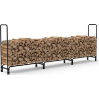 Kaminholzregal Aussen aus Metall, 345x117x35 cm extra breit Brennholzregal Feuerholzregal Stapelhilfe für outdoor und indoor, bis 408kg
