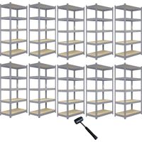 10 x Q-Rax Grey Metal Racking Units 90 x 50 x 180cm