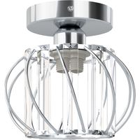 Emitto Crystal Ceiling Light Semi Flush Mount Chandelier Modern Hallway Silver