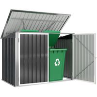 Capanno Giardino, Organizer Bidoni Spazzatura Orizzontale, Grigio Scuro