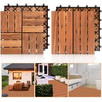 TolleTour Dalle en bois Acacia 30 x 30 cm Dalles de terrasse Système d'encliquetage Extérieur Dalles à encliqueter Balcon Dalles de terrasse Bois,résistant aux intempéries Antidérapant 55x