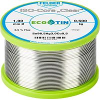 Felder ISO-Core Clear estaño para soldar transparente 0,5 kg 1 mm
