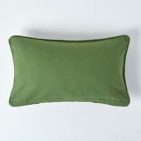 HOMESCAPES Housse de coussin uni Vert foncé, 30 x 50 cm