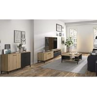 Gami TRUST TV-Möbel 160 cm Schwarz Eichen-Set