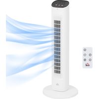 Ventilateur Colonna avec télécommande 3 vitesses timer 15h oscillation mode nuit blanc