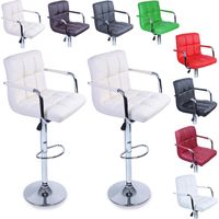 TRESKO 2 x Sgabelli da Bar e da cucina, Sgabello Lounge con schienale e braccioli, 8 colori diversi, cromato, rotazione libera a 360°, la regolazione in altezza dei sedili 62,0 - 82,5cm Beige