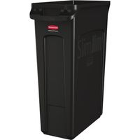 Collecteur de recyclage avec conduits d'aération Rubbermaid noir 87L - 279 x 558 x 762 mm - SLIM JIM