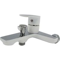 Invena Dokos grifo de bañera blanco y cromo compacto