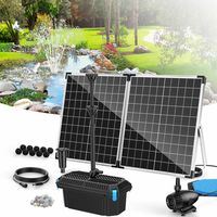 POPOSOAP Filtre bassin solaire 70W, pompe fontaine solaire 2500 L/h à débit réglable pour bassin koï & jardin