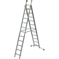 2-teilige Mehrzweckleiter 9+10 Sprossen- Max. Länge 5.10m – Für ebenen oder unebenen Boden - P320-2