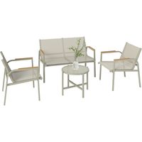 Set Divano da Esterno con Loveseat e 2 Poltrone, Verde