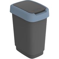 Wertstoffsammler TWIST 50l H602xB298xT401mm schwarz Deckelrand blau