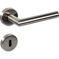 Memkey – Poignée de porte en acier inoxydable brossé – Garniture moderne pour portes intérieures – Clé à panneton – Épaisseur de porte 37-47mm