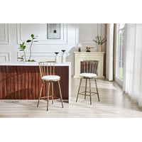 Tabouret de bar moderne en métal de style Windsor avec assise rembourrée, idéal pour les îlots de cuisine, les bars et les restaurants tabouret de bar de style industriel à hauteur de bar style vint