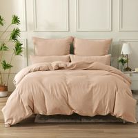 1 Parure de lit, Housse de couette 240x260, Coton double gaze, Fermeture éclair invisible, 2 Taies 65x65, Chambre adulte