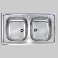 LAVELLO INOX DUE VASCHE INCASSO - 86 x 50