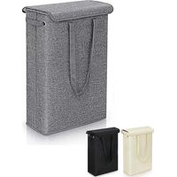 (gris) 45 Litre Slimline Panier Linge Pliable Avec Couvercle - Panier Linge De Trs Grande Capacit - 39x19x60cm - Panier Linge Troit