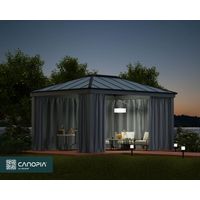 Curtain Set for Dallas 12 x 16 Gazebo - Polyester - L212 x W440 cm - Dark Grey (Gazebo Not Included)