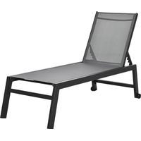 Sdraio da Giardino Aluminium Grigio e Nero Lettino Prendisole