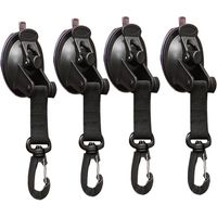 YMYNY Set of 4 suction cup anchors, suction cup attachment with multifunctional hook, suction cup for car side tents, suction cup hook for car, suction cup with tension hook attachment