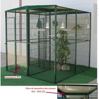 Volière pour petits oiseaux 4m² – Hauteur 195 cm – Espace entre barreaux 12mm – Sas de sécurité pour accès sécurisé – Imor